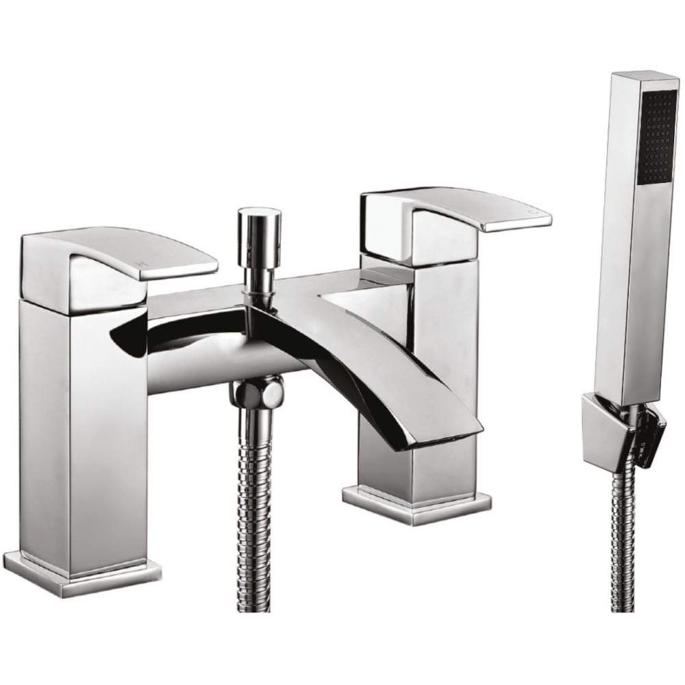 Luxe81 Descent Bath Shower Mixer Tap with Shower Kit and Wall Bracket