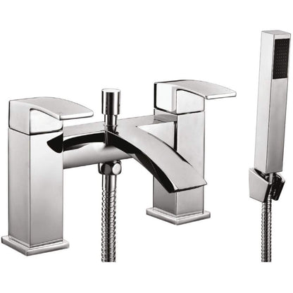 Luxe81 Descent Bath Shower Mixer Tap with Shower Kit and Wall Bracket