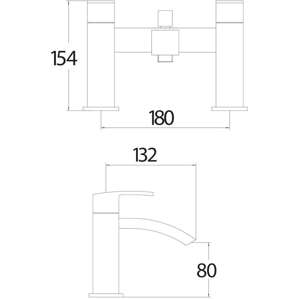 Luxe81 Descent Bath Shower Mixer Tap with Shower Kit and Wall Bracket