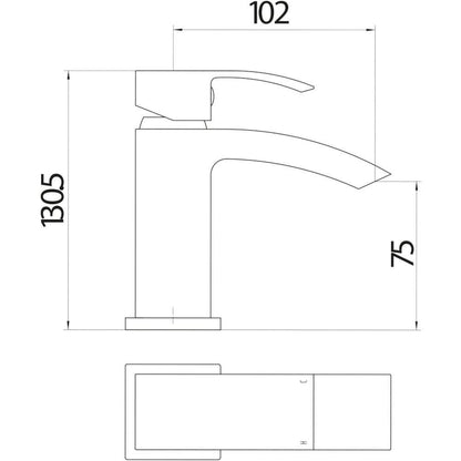 Luxe81 Descent Mono Mini Cloakroom Basin Mixer Tap with Waste