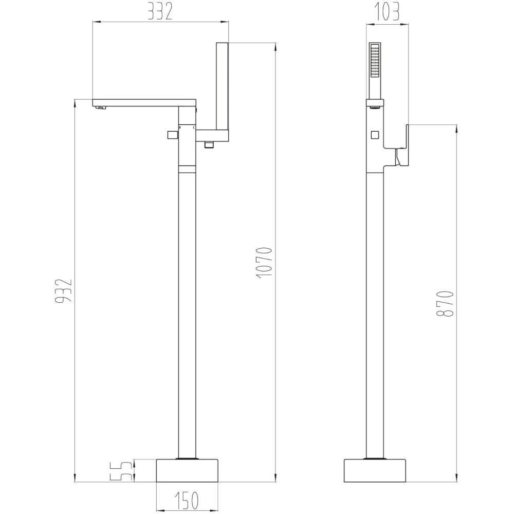Luxe81 Lanza Chrome Freestanding Bath Tap
