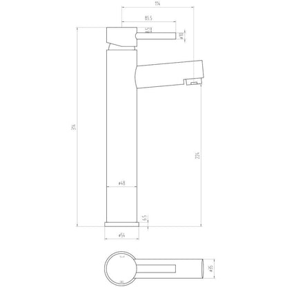 Luxe81 Premier Tall Basin Mixer Tap - No waste