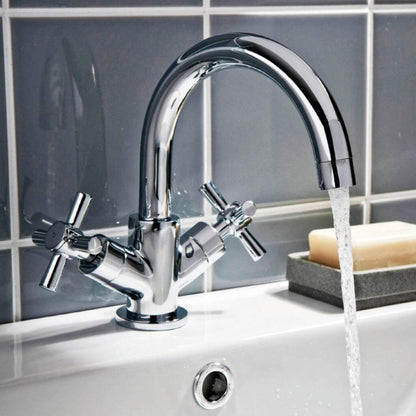Luxe81 Kross Mono Basin Mixer Tap with Push Waste