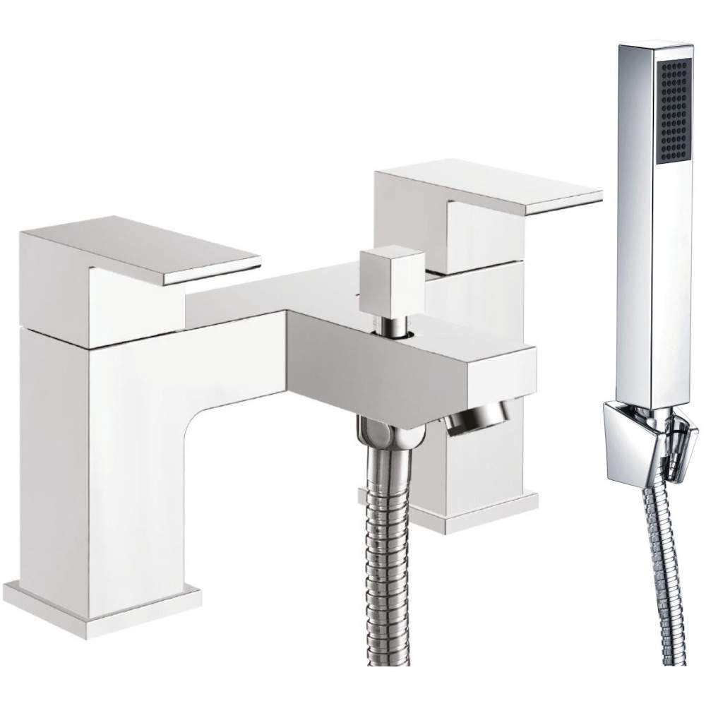 Luxe81 Lanza Chrome Bath Shower Mixer Tap with Shower Kit and Wall Bracket