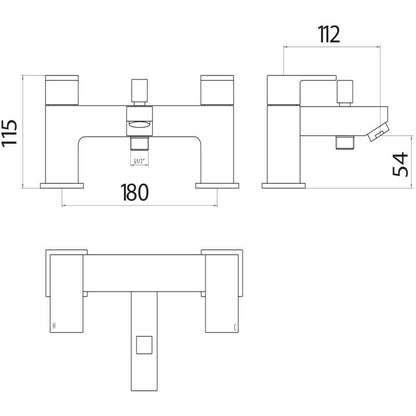 Luxe81 Lanza Chrome Bath Shower Mixer Tap with Shower Kit and Wall Bracket