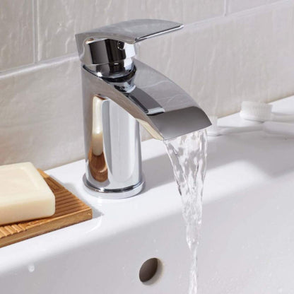 Luxe81 Belini Chrome Mono Basin Mixer Tap with Push Waste