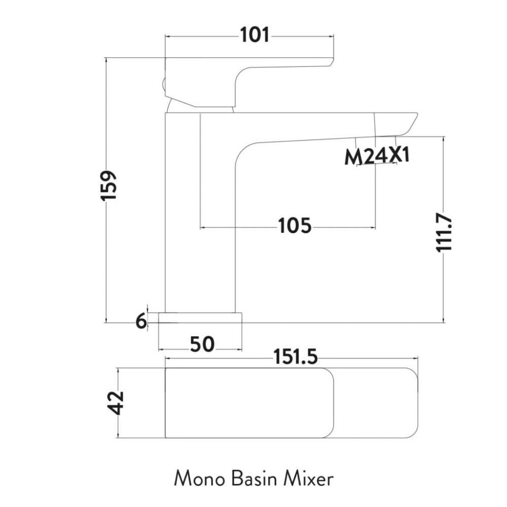 Luxe81 Muro Basin Mono Mixer Tap