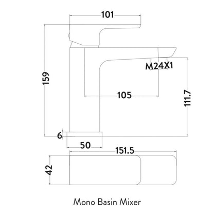 Luxe81 Muro Basin Mono Mixer Tap