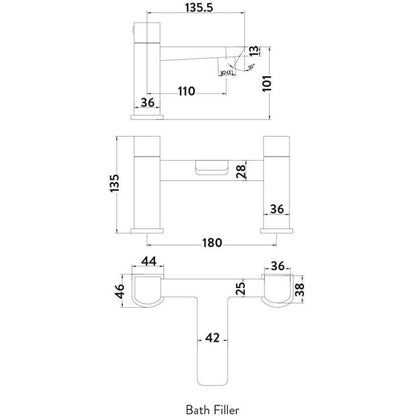 Luxe81 Muro Bath Filler Tap