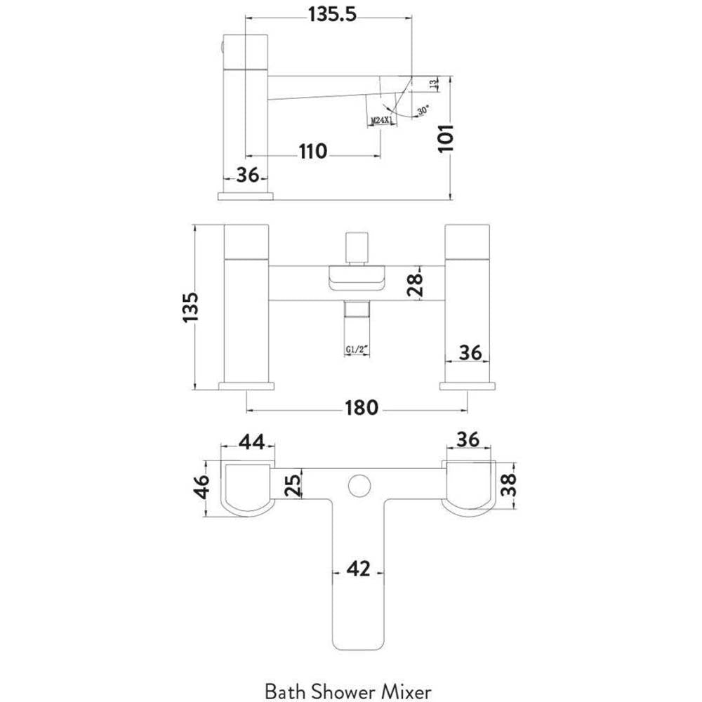 Luxe81 Muro Bath Shower Mixer Tap
