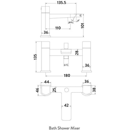 Luxe81 Muro Bath Shower Mixer Tap