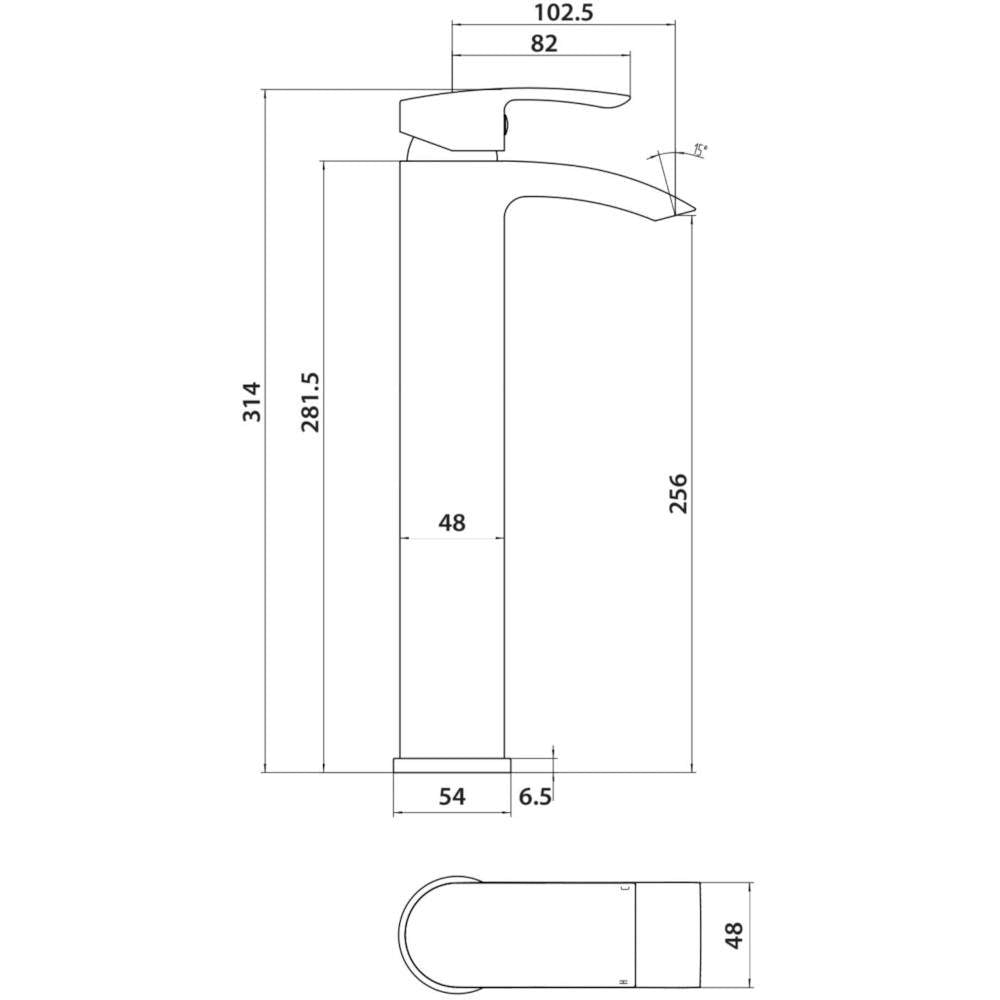 Luxe81 Belini Tall Basin Mixer Tap