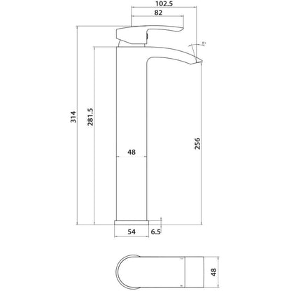 Luxe81 Belini Tall Basin Mixer Tap