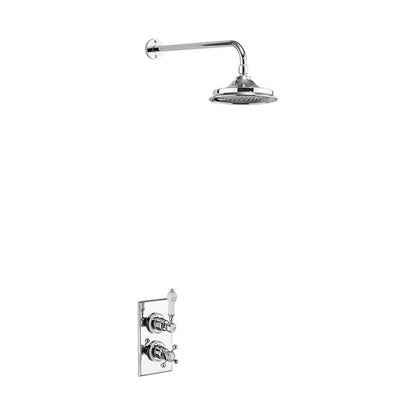 Burlington Trent TF1S Thermostatic Single Outlet Concealed Shower Valve with Fixed Shower Arm with Rose