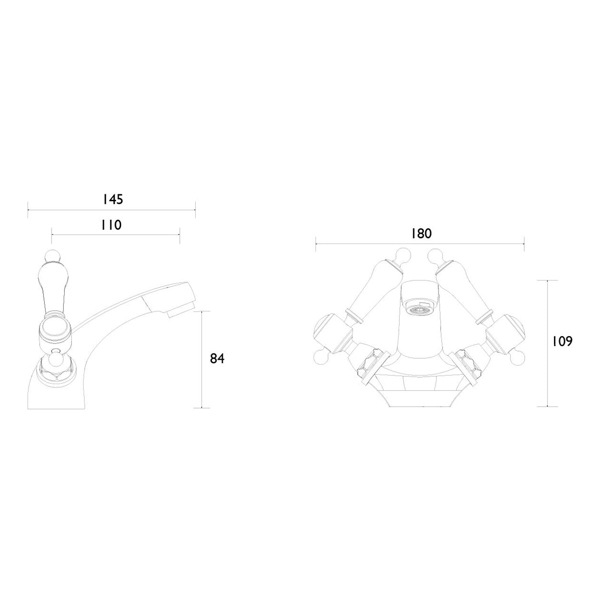 Heritage Glastonbury 1 Taphole Basin Mixer