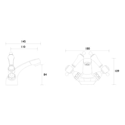 Heritage Glastonbury 1 Taphole Basin Mixer