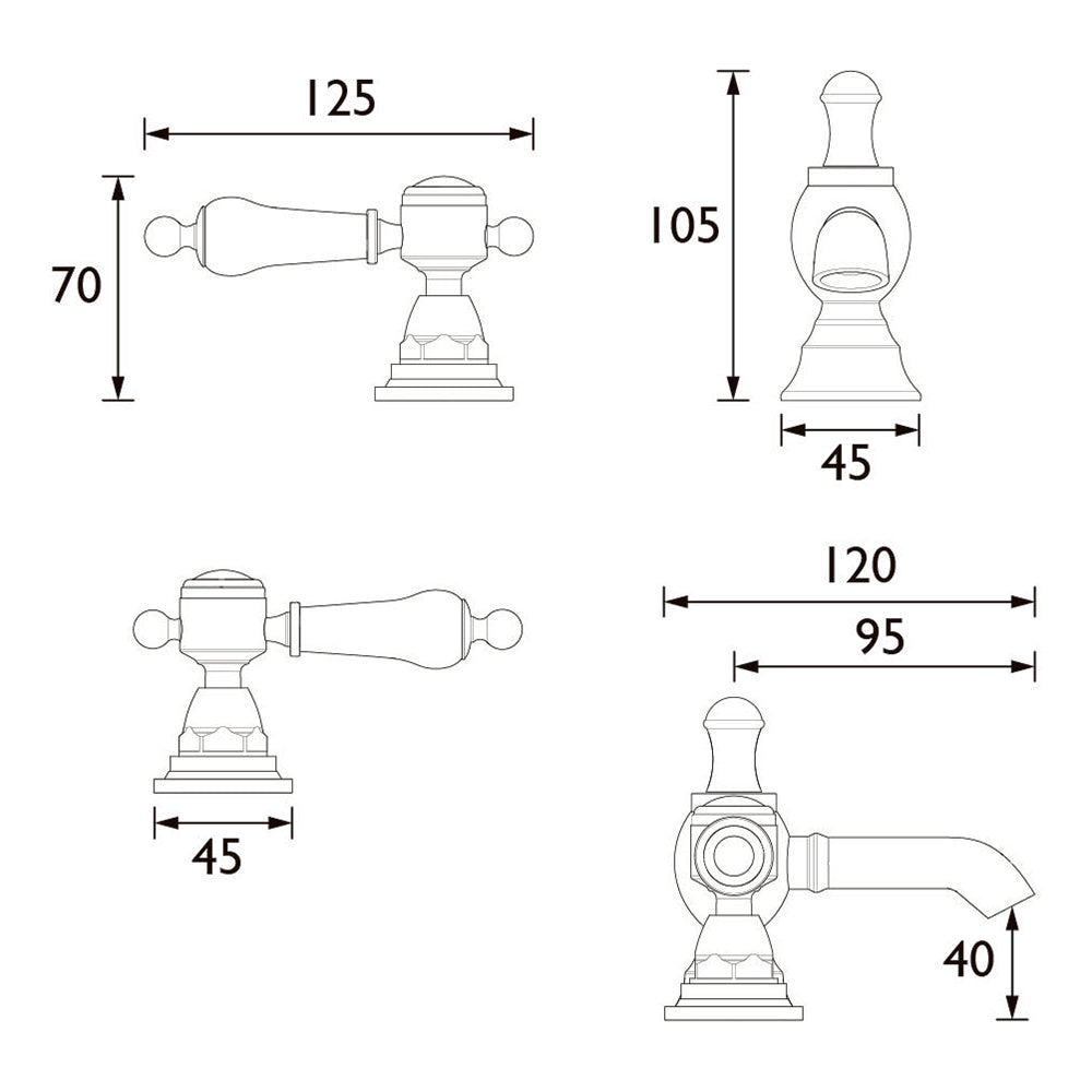 Heritage Glastonbury 3 Taphole Basin Mixer