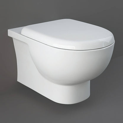 RAK TQ13AWHA Tonique Rimless White Wall Hung Pan With Hidden Fixation And Soft Close Seat