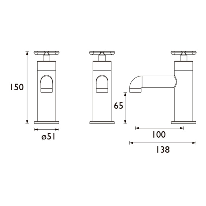 Heritage Salcombe Bath Pillar Taps