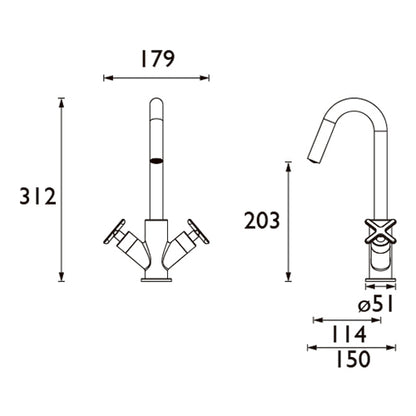 Heritage Salcombe 1 Taphole Basin Mixer