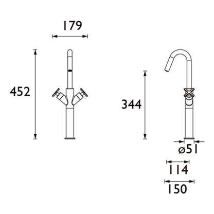 Heritage Salcombe Tall Basin Mixer