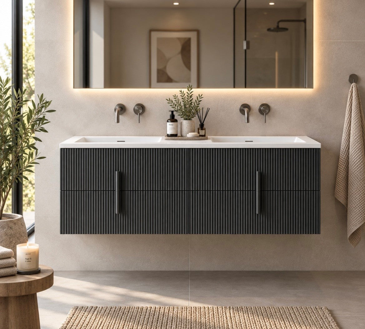 Luxe81 Tweed 1200 Cabinet with Matt No Tap Hole Basin 1200 x 450 x 550mm