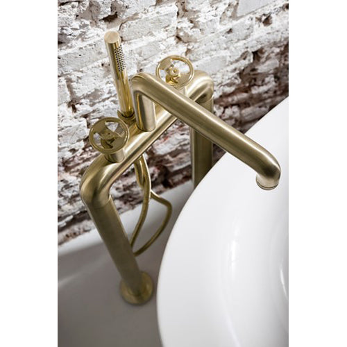 Crosswater UNION Free Standing Bath Filler & Shower Kit Wheel