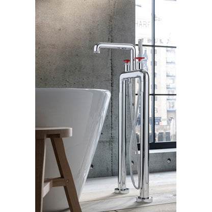 Crosswater UNION Free Standing Bath Filler & Shower Kit Wheel