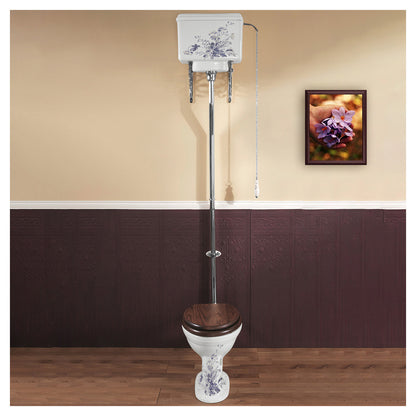 Silverdale Victorian VCCLOHL6WHIBP Blue Garden High Level Pan With Cistern And Fitting