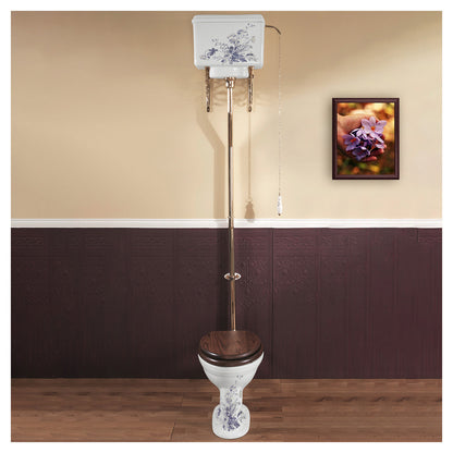 Silverdale Victorian VCCLOHL6WHIBP Blue Garden High Level Pan With Cistern And Fitting