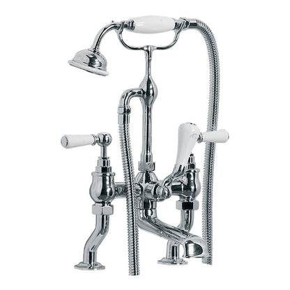 Lefroy Brooks Classic White Lever Deck Bath Shower Mixer WL1100