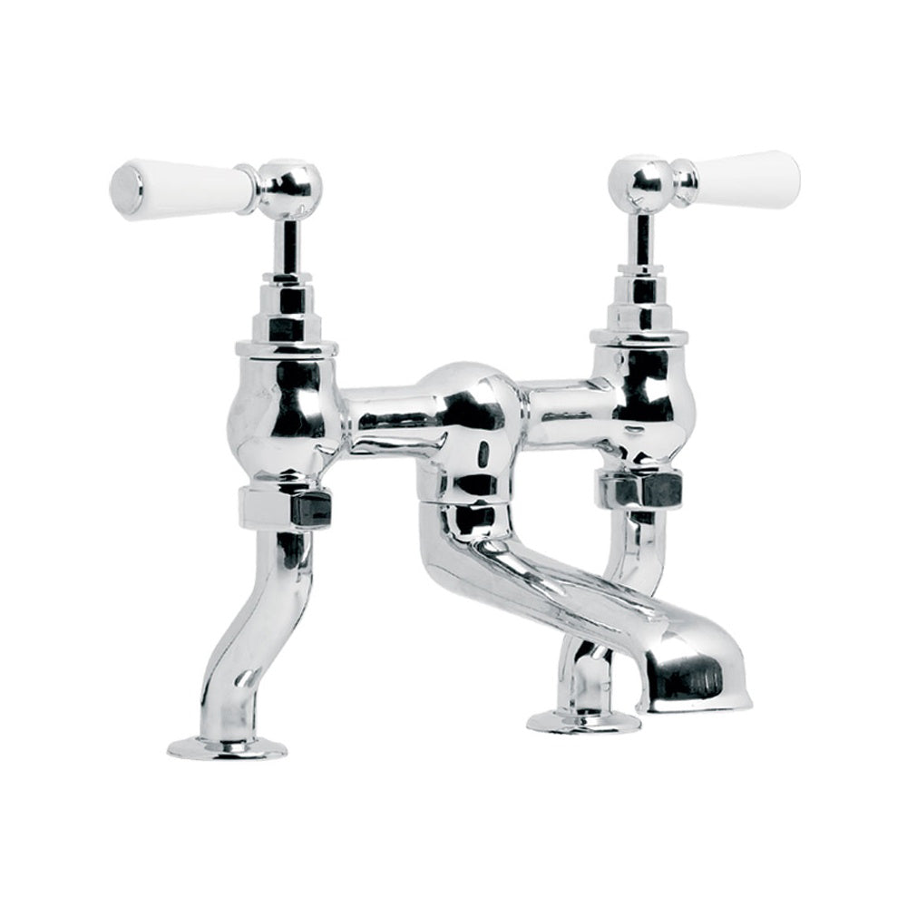 Lefroy Brooks Classic White Lever Deck Mounted Bath Filler WL1107