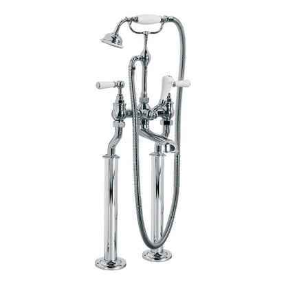 Lefroy Brooks Classic White Lever Bath Shower Mixer With Standpipes WL1144