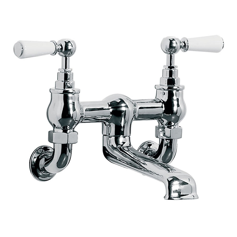 Lefroy Brooks Classic White Lever Wall Mounted Bath Filler WL1151