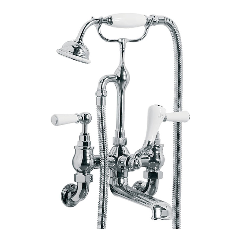 Lefroy Brooks Classic White Lever Wall Mounted Bath Shower Mixer WL1166