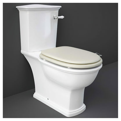 RAK Washington WT11AWHA Close Coupled WC With Front Lever Cistern And Matt Soft Close Wood Seat