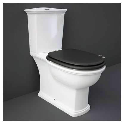 RAK Washington WT11AWHA Close Coupled WC With Front Lever Cistern And Matt Soft Close Wood Seat