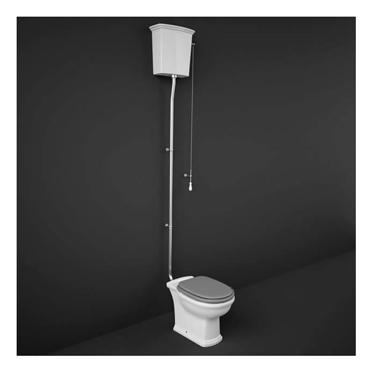 RAK WT21AWHA Washington High Level White Toilet With Soft Close Wood Seat
