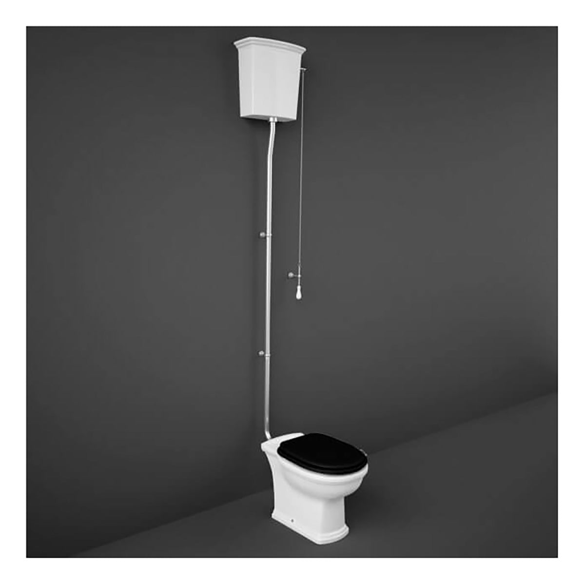 RAK WT21AWHA Washington High Level White Toilet With Soft Close Wood Seat