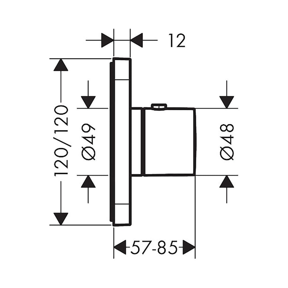 AXOR 36702000 Citterio E Thermostatic Shower Valve for Precise Water Control
