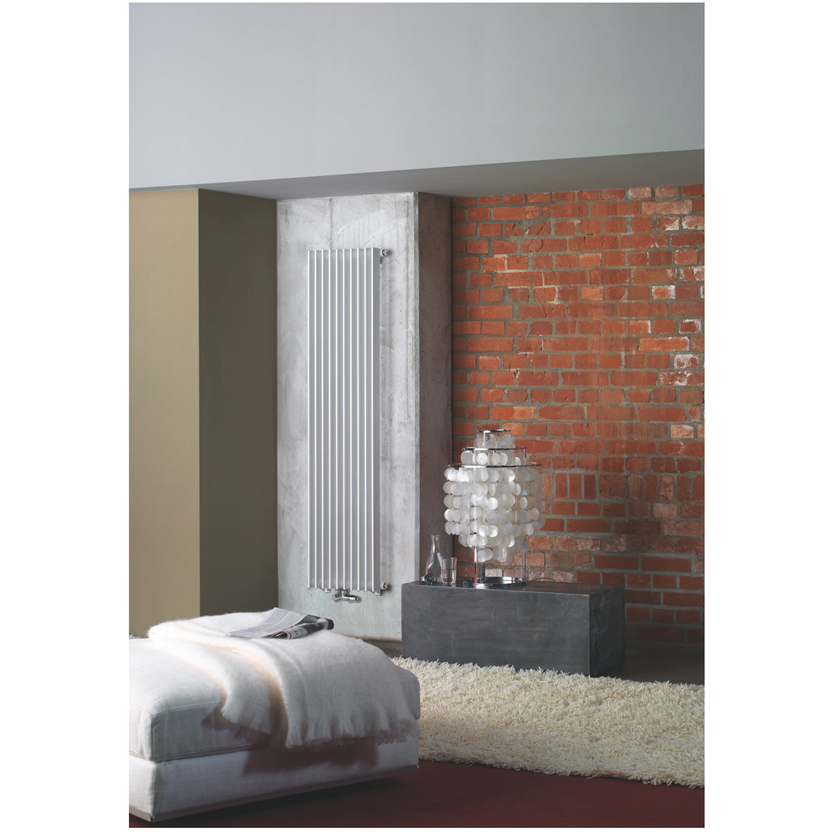 Zehnder Excelsior single finned radiator. 600mm x 1200mm. White (RAL9016) finish