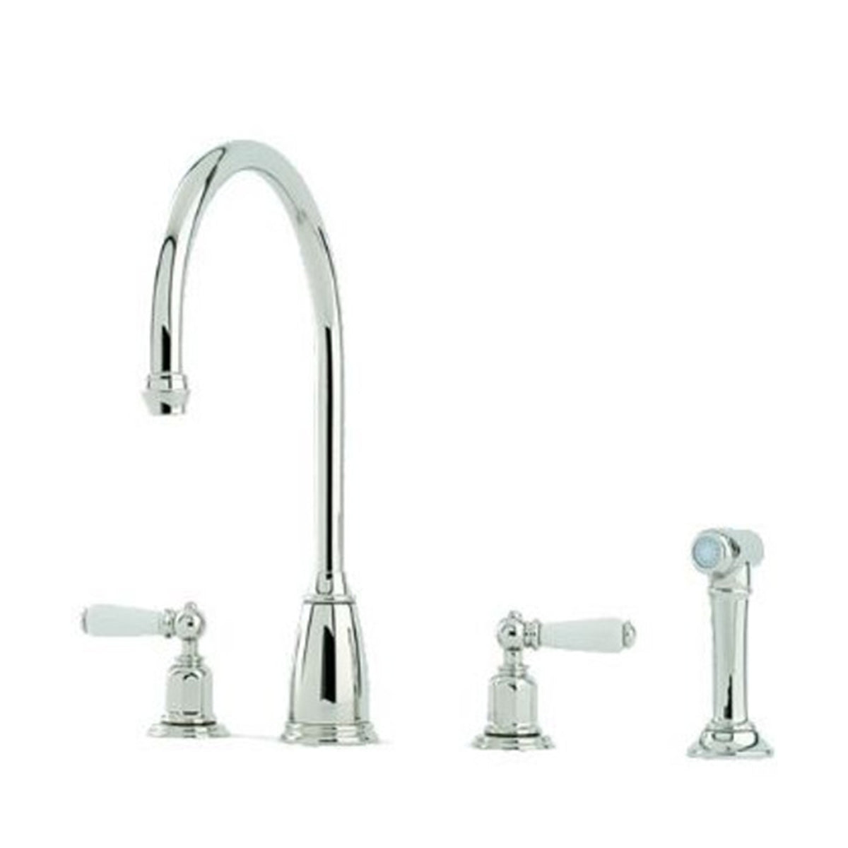 Perrin & Rowe Athenian 4376 Mixer Tap with Lever Handles and Rinse