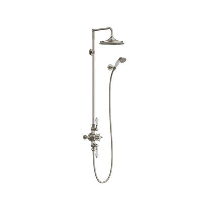 Burlington Avon BAF3S Thermostatic Exposed Shower Valve Dual Outlet,Rigid Riser, Swivel Shower Arm, Handset & Holder with Hose with Rose