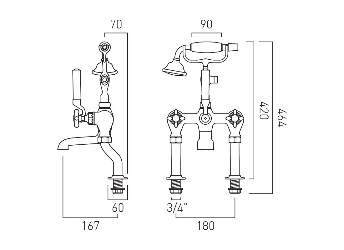 Vado Axbridge Bath Shower Mixer