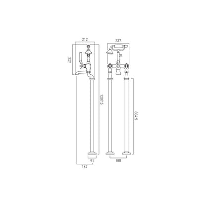 Vado Axbridge Floor Standing Bath Shower Mixer