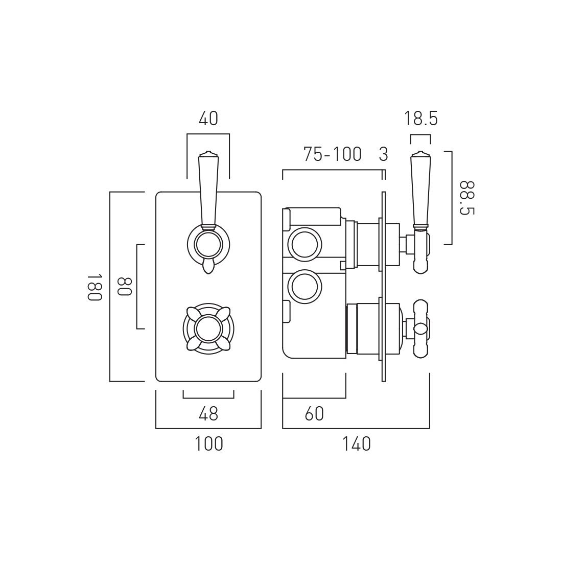 Vado Axbridge 2 Outlet Concealed Valve