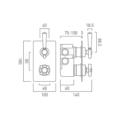 Vado Axbridge 2 Outlet Concealed Valve