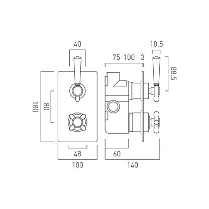 Vado Axbridge 1 Outlet Concealed Thermostatic Shower Valve