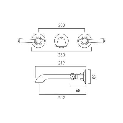 Vado Axbridge Wall Mounted Basin Mixer