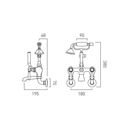 Vado Axbridge Wall Mounted Bath Shower Mixer